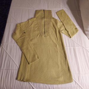 EUC Eddie Bauer 1/4 zip sweater, cotton/nylon.  Pear color.  Size S